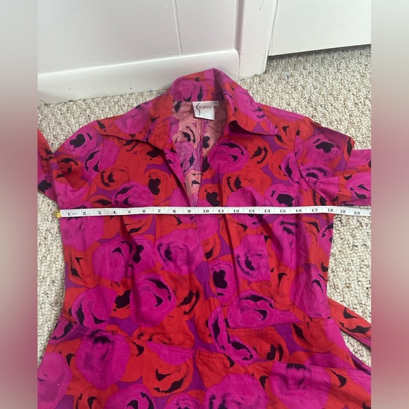 Finley Pink Long Sleeve Wrap Blouse with Tie Front size S - Picture 7 of 9